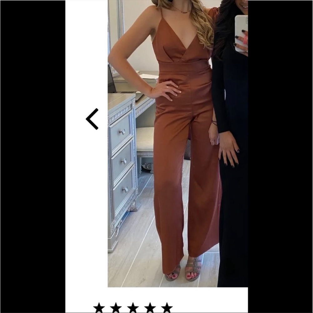 Lulus LOOK OF LUXE RUSTY ROSE SATIN jumpsuit - Picture 9 of 14
